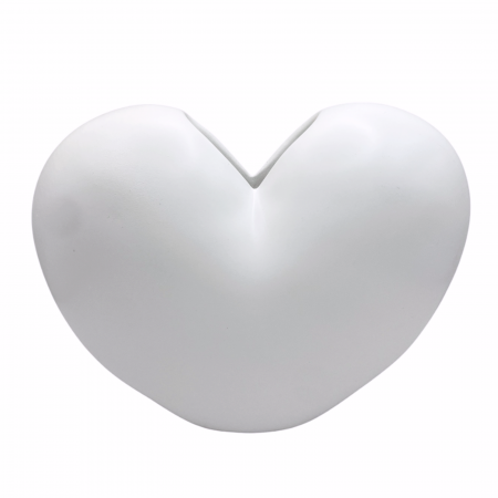 Vaze & Vase Decorative - Vaza ceramica HEART, Alb, 16x20cm
