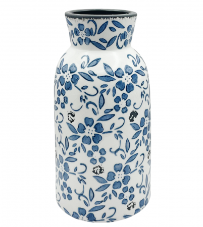 De Vara - Vaza ceramica SANTORINI, Alb/ Albastru, 24cm