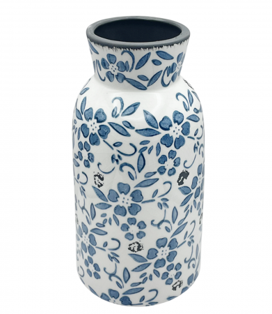 Vaza ceramica SANTORINI, Alb/ Albastru, 24cm [1]