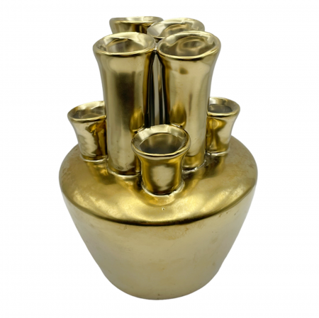 Vaze & Vase Decorative - Vaza ceramica SEVEN, Auriu, 16cm