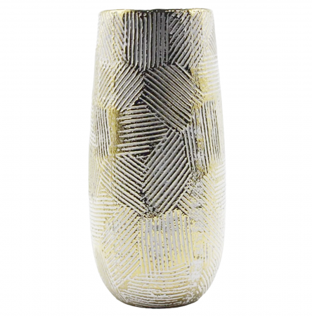 Vaza ceramica SOPHIE, 28cm, Alb/Auriu [2]