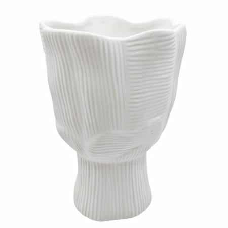 Vaze & Vase Decorative - Vaza ceramica TULIPE, Alb, 10x20cm