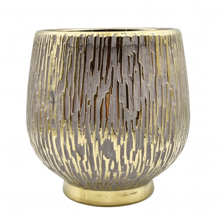 Vaza ceramica STUART, Gri-auriu, 14cm [1]