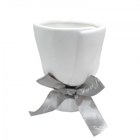 Vaze & Vase Decorative - Vaza ceramica MALAGA, Alb, 14cm