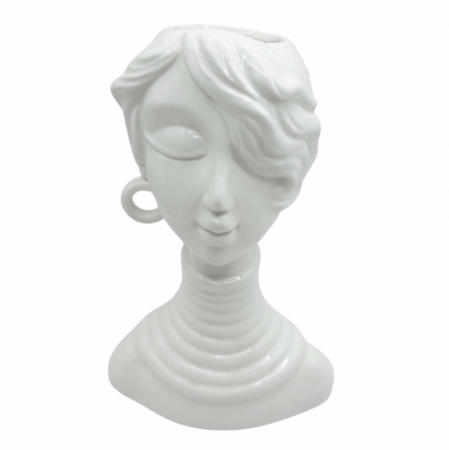 Vaze & Vase Decorative - Vaza ceramica DONNA, Alb, 18cm