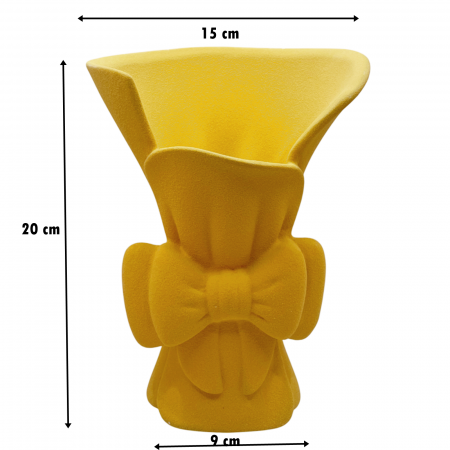 Vaza ceramica XIMENA, Galben, 20cm [2]