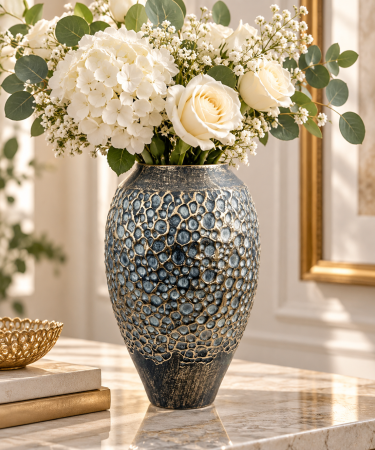 Vaza decorativa BLUE LAGOON - 29 cm - decor vintage elegant [1]