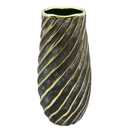 Vaze & Vase Decorative - Vază Decorativă ROYAL – Gri cu Accente Aurii