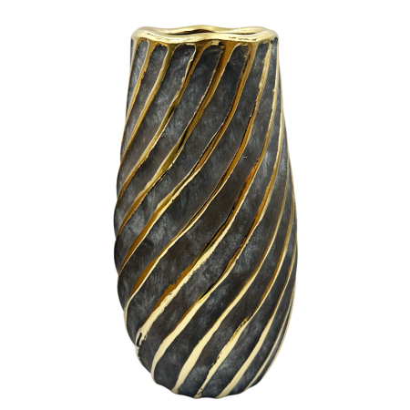 Vază Decorativă ROYAL – Gri cu Accente Aurii [1]