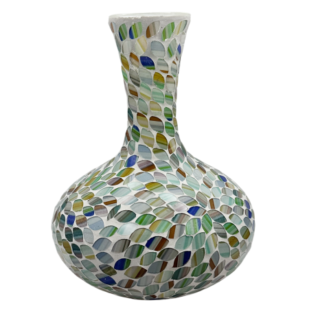 Vaze - Vaza decorativa sticla cu mozaic SAGE - Verde, 25 cm