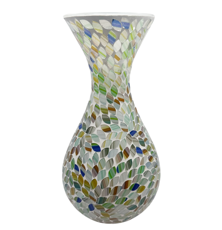 Vaze - Vaza decorativa sticla cu mozaic SAGE - Verde, 30 cm