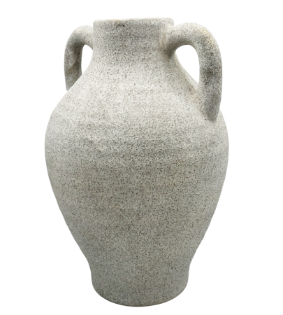 Vază Decorativă Texturată cu Manere BERCY, Gri pietruit [1]