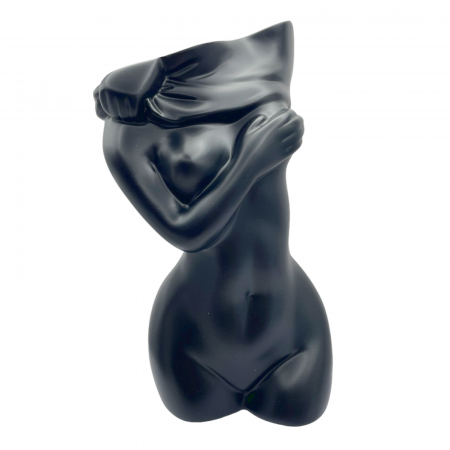 Vaze & Vase Decorative - Vaza ceramica WOMAN BODY, Negru, 18cm