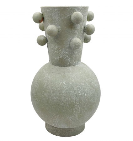 Vaze & Vase Decorative - Vaza metal TASSEL, Verde deschis, 26cm