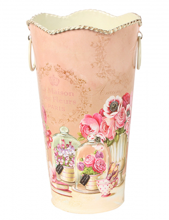 De Gradina - Vaza metal SHABBY ROSES, 13x25cm