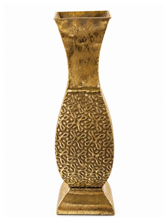 CASA & DECOR - Vaza metalica ARABESQUE - Vaza inalta din tabla Auriu antichizat