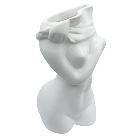 Vaze & Vase Decorative - Vaza ceramica WOMAN BODY, Alb, 18cm