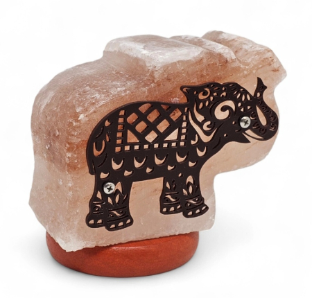 Veioza din sare Himalaya ELEPHANT LIGHT - cu elefant - 13 cm [1]