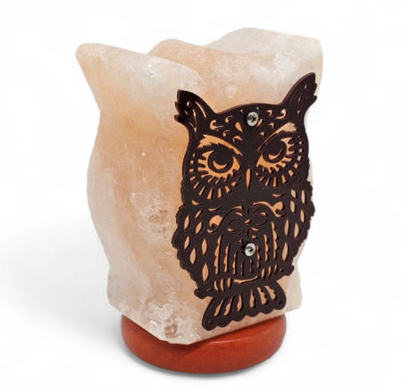 Veioza din sare Himalaya OWL LIGHT - cu bufnita - 13 cm [1]