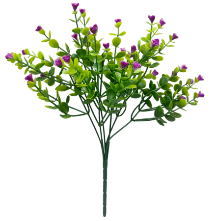 Flori Artificiale - Verdeata artificiala Eucalipt cu bobite DELILAH, Magenta, 30cm