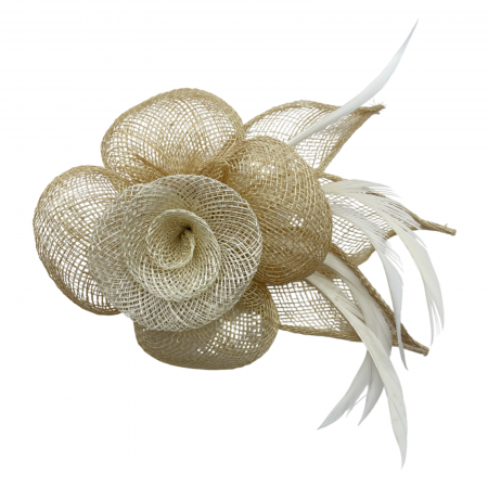 Accesorii De Par & Voalete & Diverse - Voaleta - Fascinator & Brosa CARMEN, Bej, 12cm