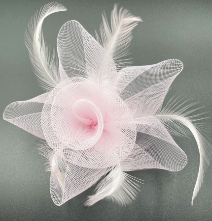Accesorii De Par & Voalete & Diverse - Voaleta - Fascinator & Brosa LUCINDA, Roz, 13cm