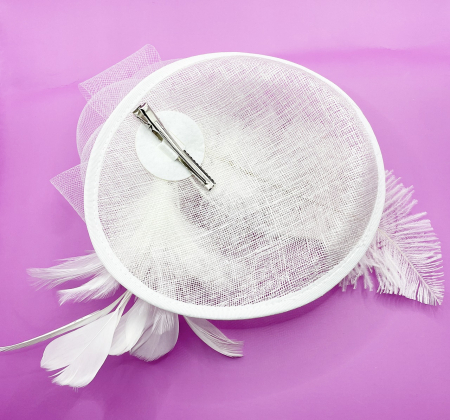 Voaleta - Fascinator ASCOT, Alb, 20cm [2]