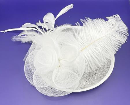 Accesorii De Par & Voalete & Diverse - Voaleta - Fascinator ASCOT, Alb, 20cm