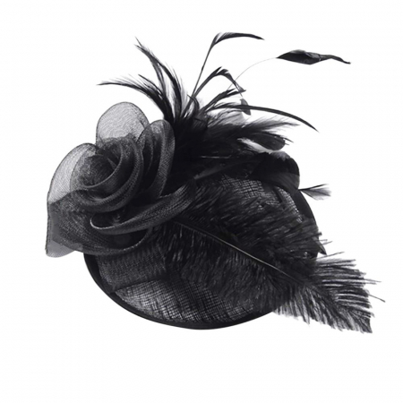 Voaleta - Fascinator ASCOT, Negru, 20cm [3]