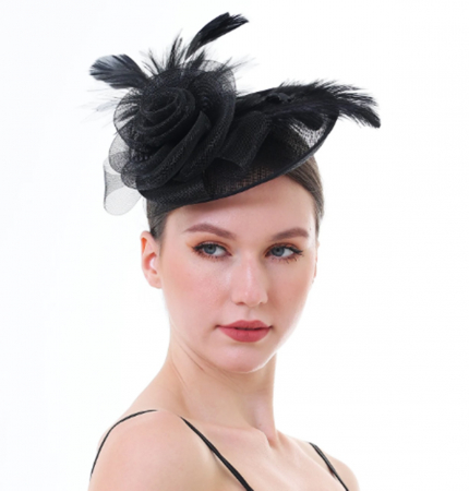 Voaleta - Fascinator ASCOT, Negru, 20cm [2]