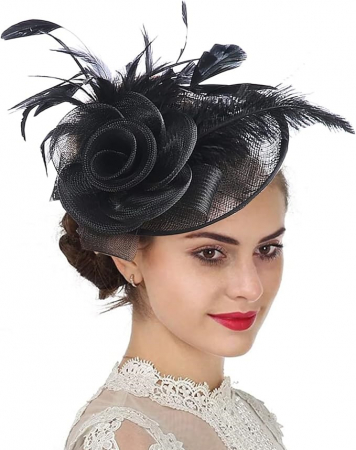 Voaleta - Fascinator ASCOT, Negru, 20cm [4]