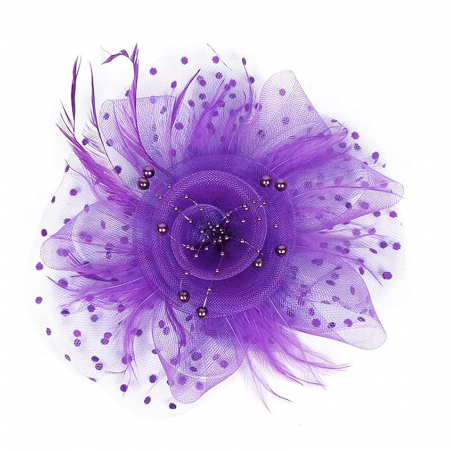 Accesorii De Par & Voalete & Diverse - Voaleta - Fascinator LIZETTE, Mov, 20cm
