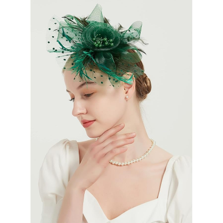 Voaleta - Fascinator LIZETTE, Verde, 20cm [2]