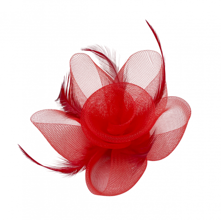 Accesorii De Par & Voalete & Diverse - Voaleta - Fascinator & Brosa ASHLEY, Rosu