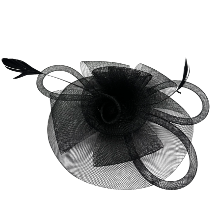 Accesorii De Par - Voaletă elegantă GRACE neagra - fascinator rafinat cu pene