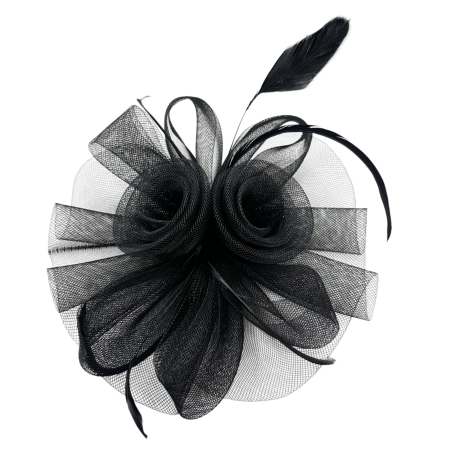 Accesorii De Par - Voaletă elegantă VICTORIA neagra - fascinator rafinat cu pene