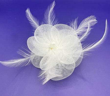 Accesorii De Par & Voalete & Diverse - Voaleta - Fascinator & Brosa PEARLY, Alb, 10cm