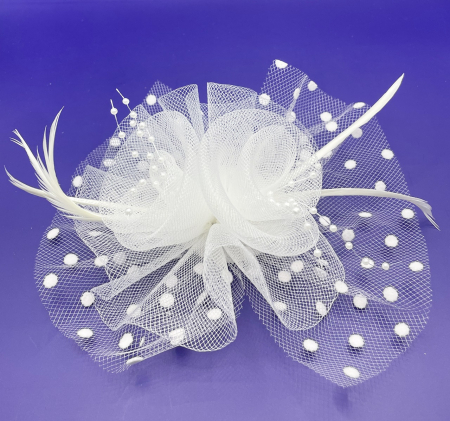 Voaleta - Fascinator Agrafa CAMILLE, Alb [2]