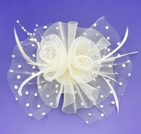 Accesorii De Par & Voalete & Diverse - Voaleta - Fascinator Agrafa CAMILLE, Crem