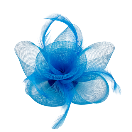 ACCESORII FEMEI - Brosa si Fascinator voaleta LUCINDA - Bleu turcoaz