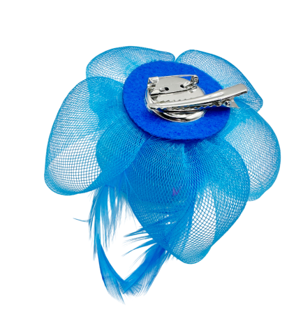 Brosa si Fascinator voaleta LUCINDA - Bleu turcoaz [1]