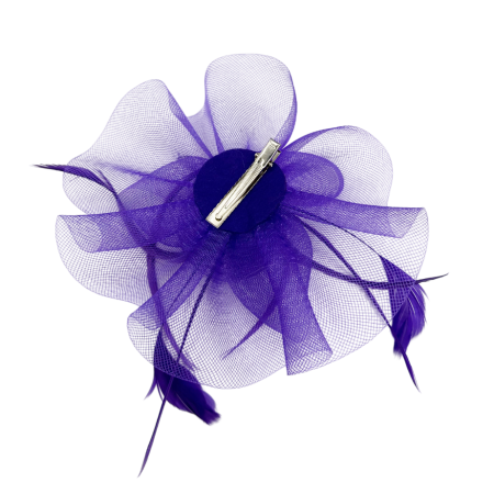 Voaleta mov eleganta - Fascinator cu pene GRACE [1]