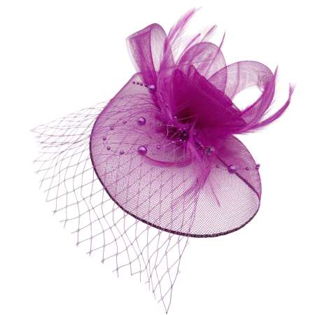 Accesorii De Par & Voalete & Diverse - Voaleta Eleganta JESSICA tip fascinator, Mov magenta, 20 cm