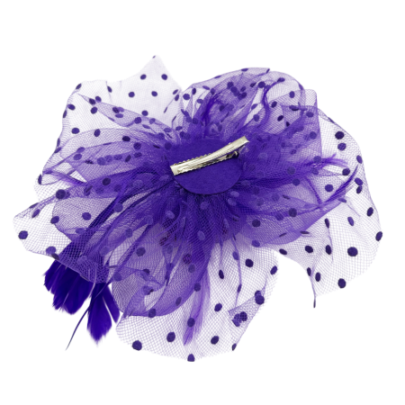 Voaletă elegantă LIZETTE tip fascinator, Mov, Cu pene decorative [1]