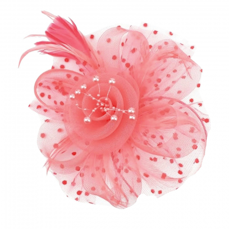 Accesorii De Par & Voalete & Diverse - Voaleta - Fascinator LIZETTE, Roz coral, 20cm