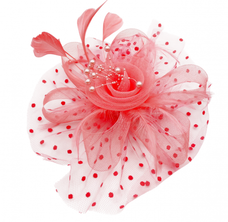 Voaleta - Fascinator LIZETTE, Roz coral, 20cm [1]