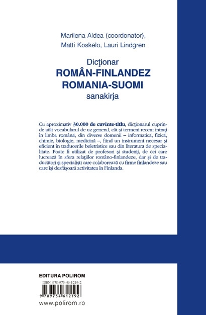 Dictionar roman-finlandez. Romania-suomi sanakirja