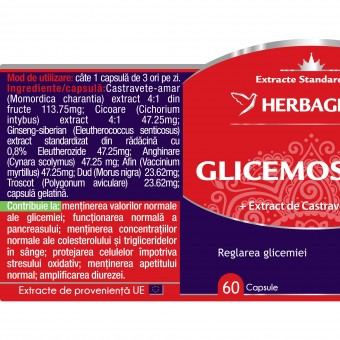 Glicemostabil Herbagetica 60+10 capsule [3]