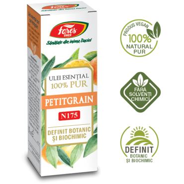 Petitgrain (frunze de portocal amar) N175, ulei esențial 100% pur, definit botanic și biochimic [1]