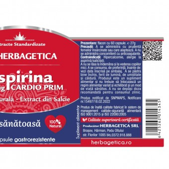 Aspirina Naturala Cardioprim Herbagetica 60 Capsule [2]